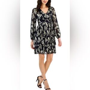 Taylor Navy and Gold Dress